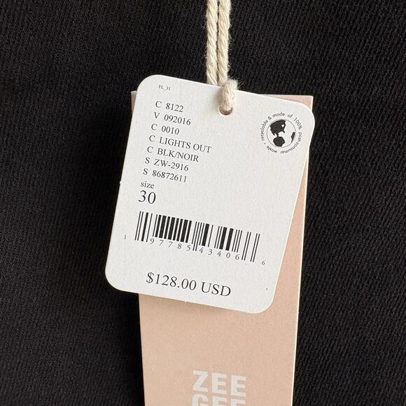 Free People x ZGY DENIM Low Flare Jeans Size 30 Black Y2K Retro Minimalist - Picture 11 of 16